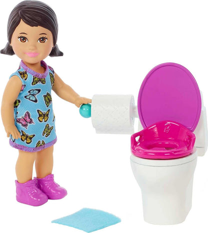 Barbie Skipper Babysitter Potty Time Toilet with Brunette Doll