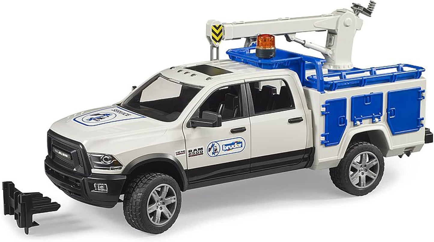 Bruder 02509 RAM Service Truck w/ Crane + Rotating Beacon Light 20.12.8