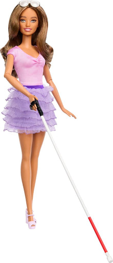 Barbie Fashionista Doll  #228 Blind Barbie Doll Wearing Pink Top And Ruffled Skirt
