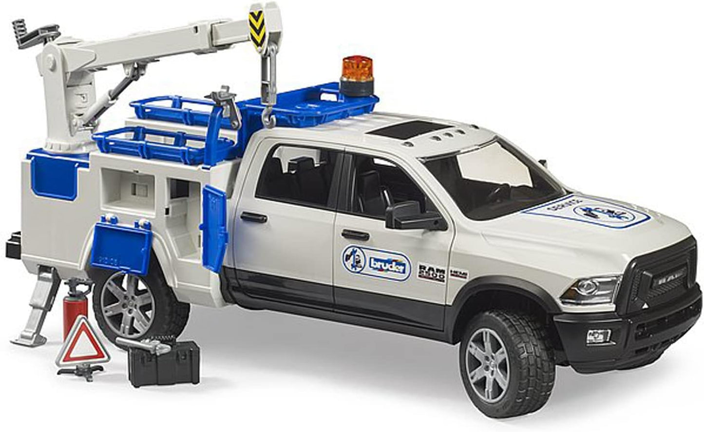 Bruder 02509 RAM Service Truck w/ Crane + Rotating Beacon Light 20.12.8