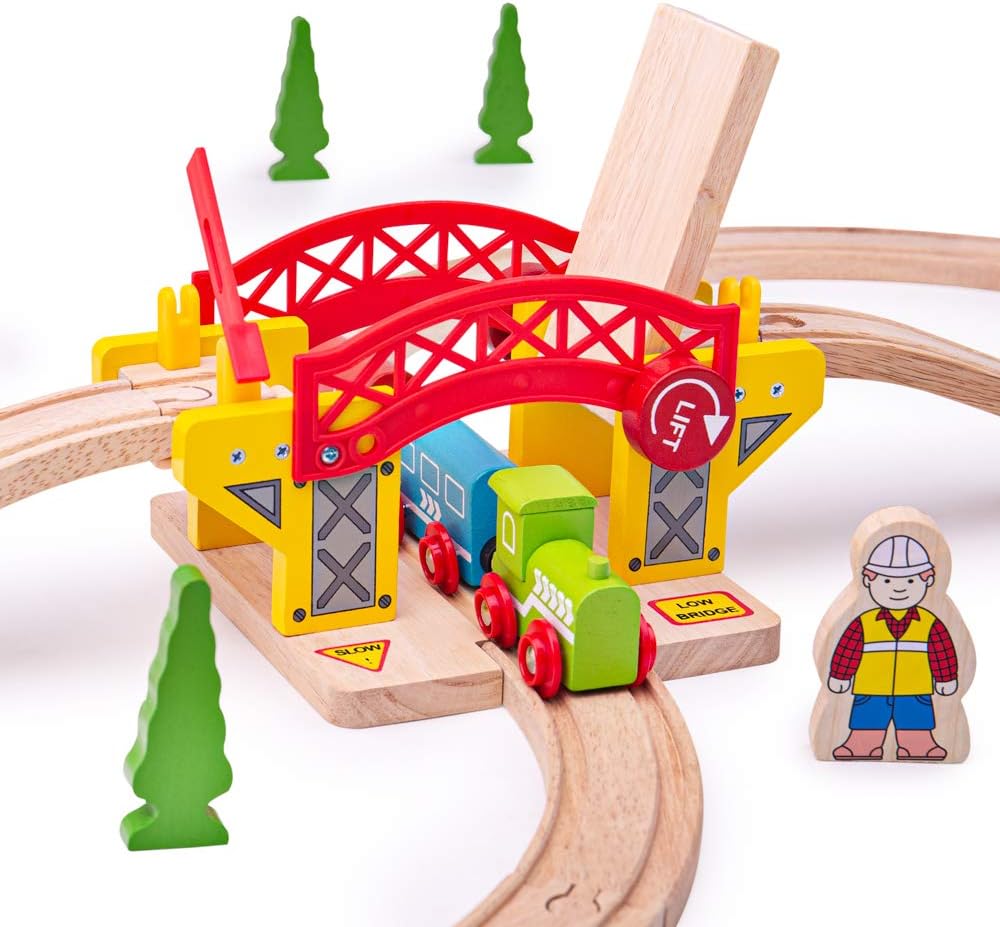 Bigjigs Rail Lifting Bridge | Suspension Model for Wooden Railway Set Expansion