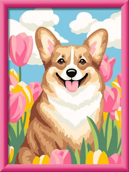 CreArt: Floral Corgi 7x10