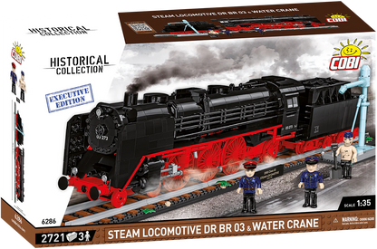 Steam Locomotive DR BR03 & Water Crane with 3 figures
