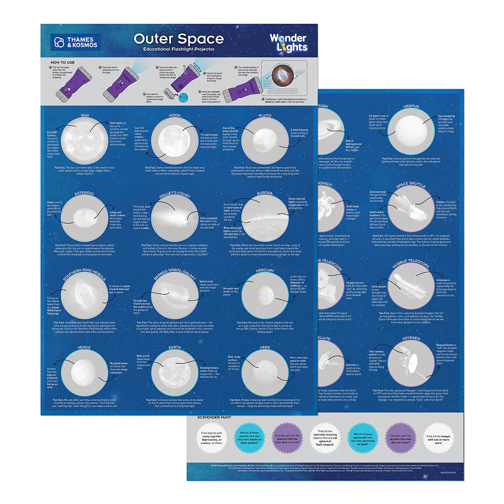 Wonder Lights: Outer Space - Educational Flashlight Projector