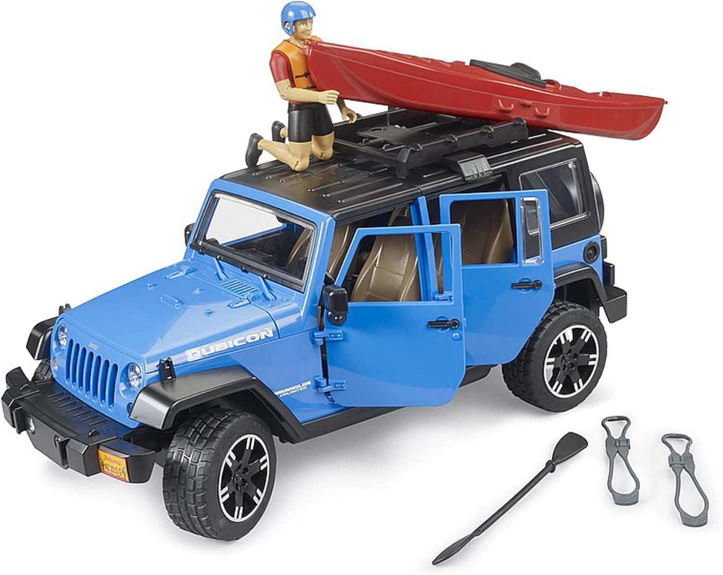 Bruder 02529 Jeep Wrangler Rubicon w/ Kayak and Kayaker 18.10.10