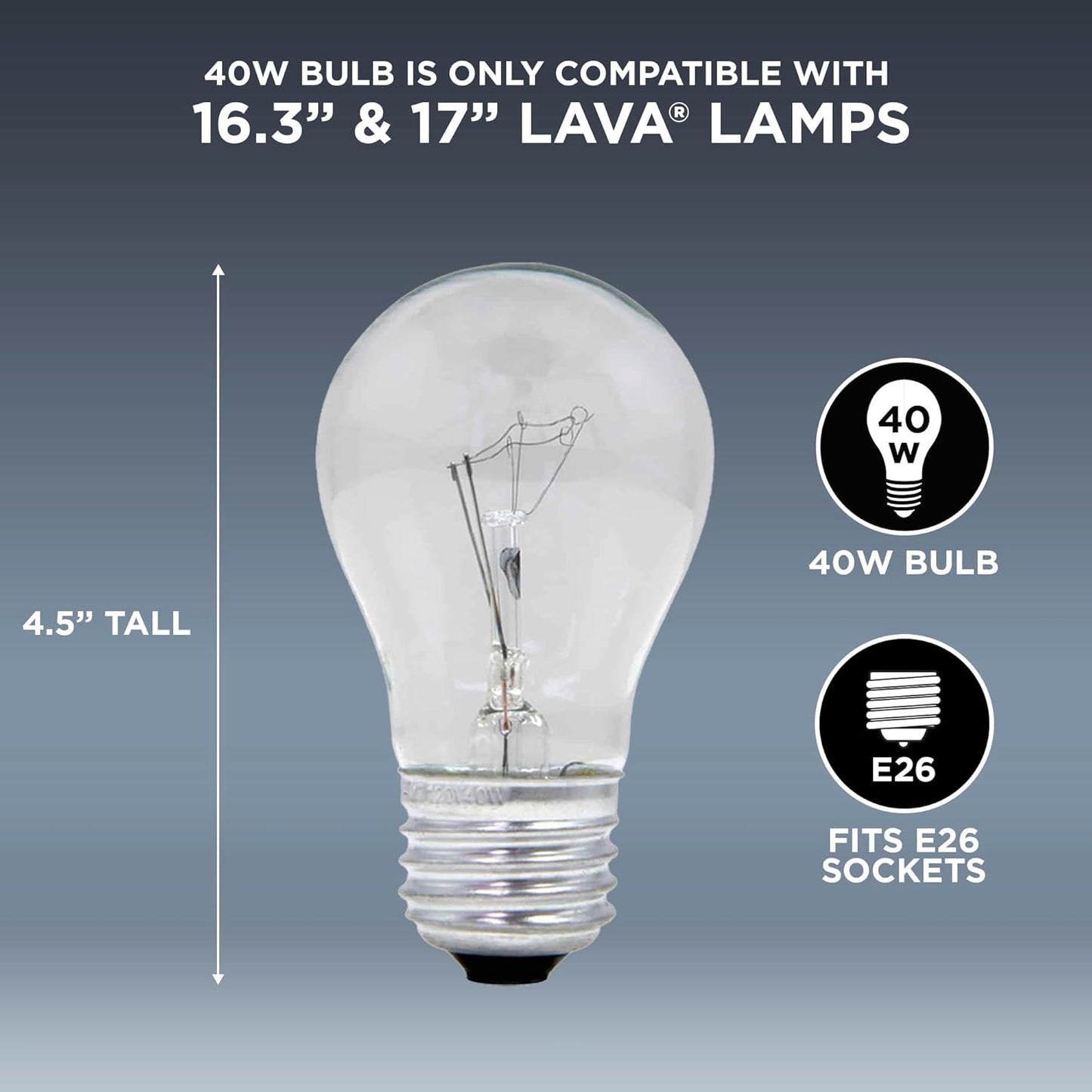 Lava Lamp 40 Watt Bulb 2-pack for 16.3in Lava Lamps