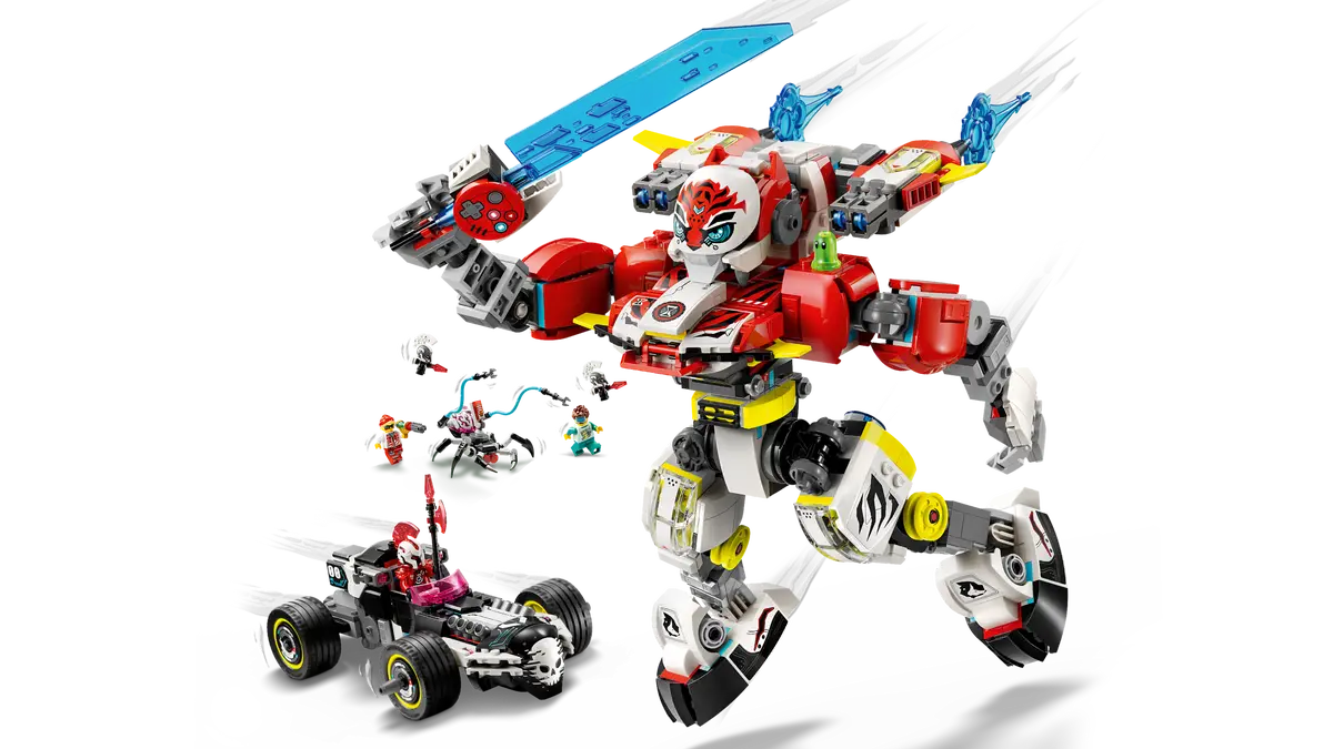 LEGO® DREAMZzz™ Cooper's Tiger Mech & Zero's Hot Rod Car (71497)