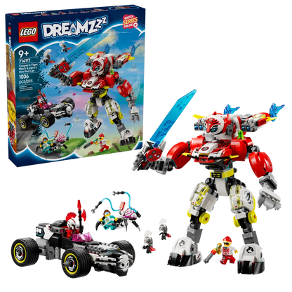 LEGO® DREAMZzz™ Cooper's Tiger Mech & Zero's Hot Rod Car (71497)