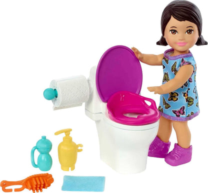 Barbie Skipper Babysitter Potty Time Toilet with Brunette Doll