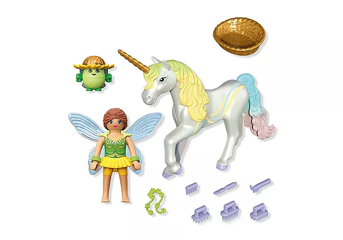 Collectible Unicorn: Rainbow Flower with Fairy (PM-71840)
