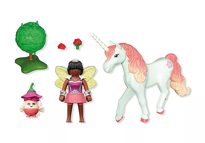 Collectible Unicorn: Sky Rose with Fairy (PM-71841)