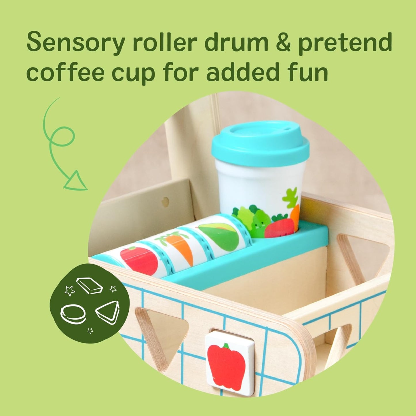 Wooden Shape Sorting Grocery Cart