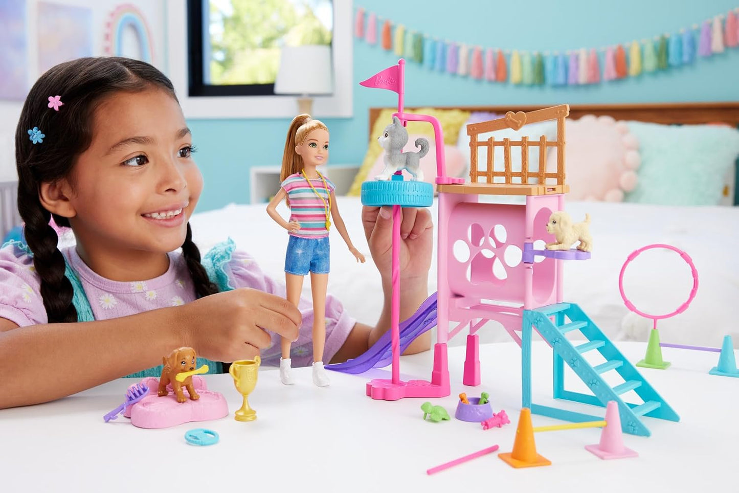 Barbie Stacie to the Rescue Puppy Obstacle Course with Doll