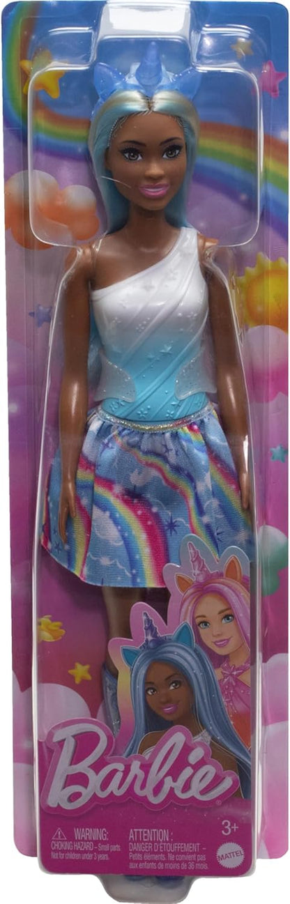 Barbie Unicorn Doll With Blue Hair, Ombre Outfit And Unicorn Accessories