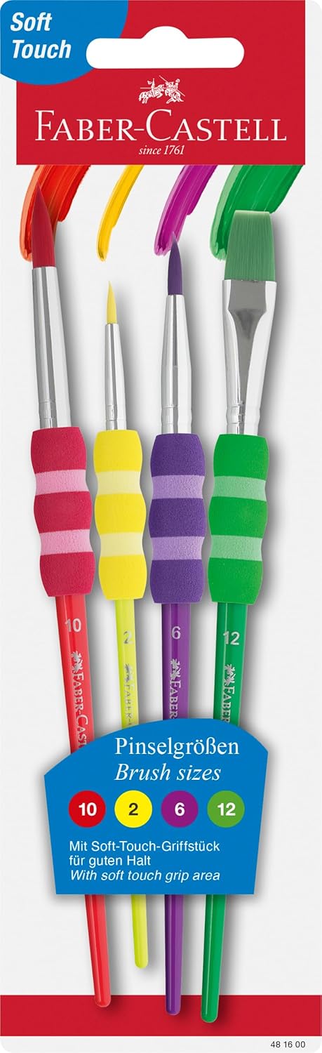 4 Pack Soft Grip Brushes