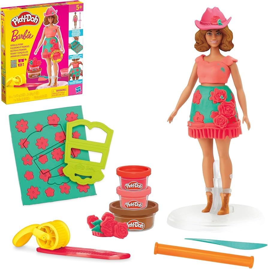 Barbie Play-Doh Designer Dolls Florals & Fringe