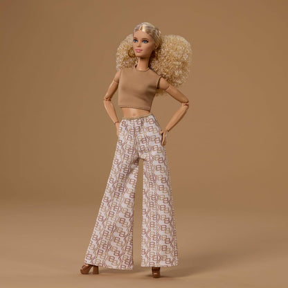 Barbie Basics Collectible Doll Model 07 White Pants With Golden Print