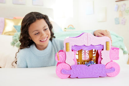 Disney Princess Carriage To Castle Transforming Playset With Aurora Small Doll, 4 Figures & 3 Levels 2