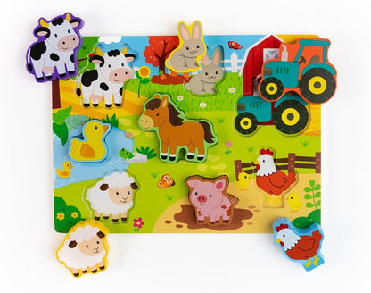 Wooden Farm Puzzle & Play Pieces