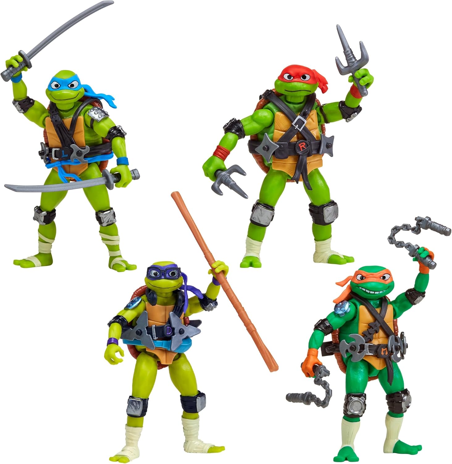 ​【9点セット】コナミ フィギュア 5点 ＆ ポップンフロアマット 4点 セット TMNT Tales of the TMNT Mix N Match Turtles Action Figure 4-Pack