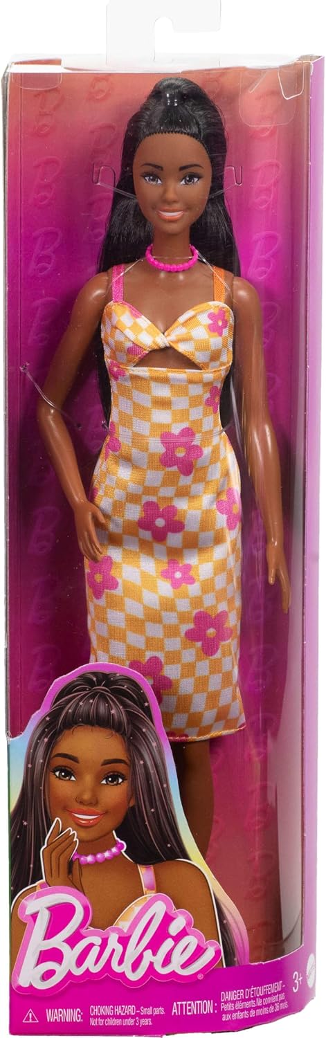 Barbie Fashionista #233 Black Hair with Midi Flower Dress
