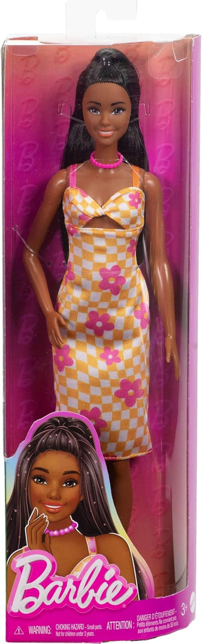 Barbie Fashionista #233 Black Hair with Midi Flower Dress