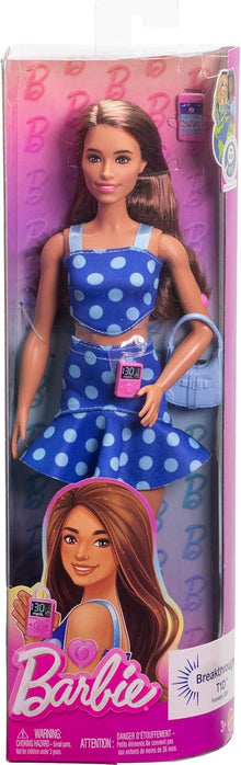 Barbie Fashionista #242 Blue Polka Dot Outfit Diabetes Monitor