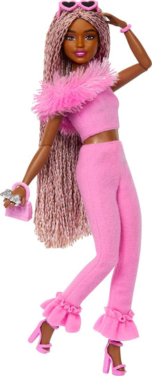 Barbie Deluxe Style #4 Pink Outfit, Pink and Brown Braids