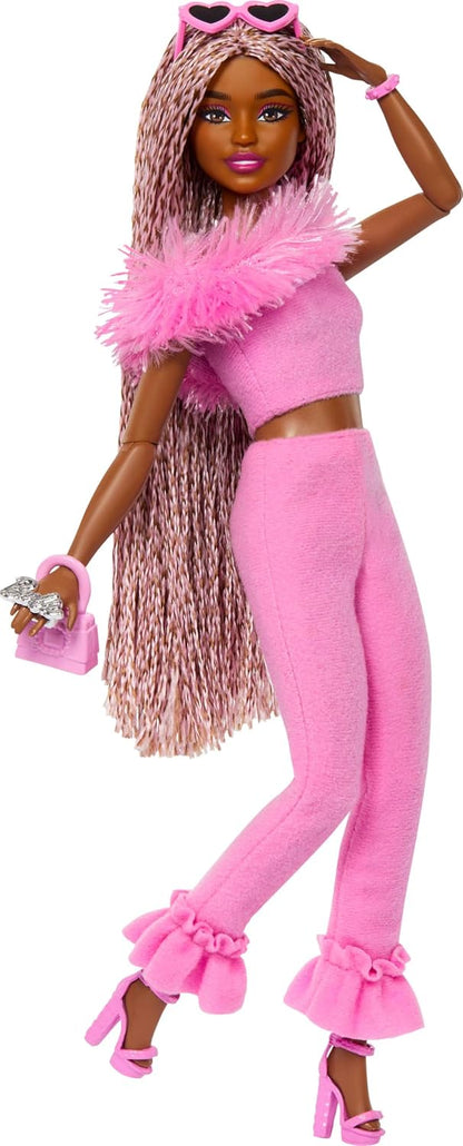 Barbie Deluxe Style #4 Pink Outfit, Pink and Brown Braids