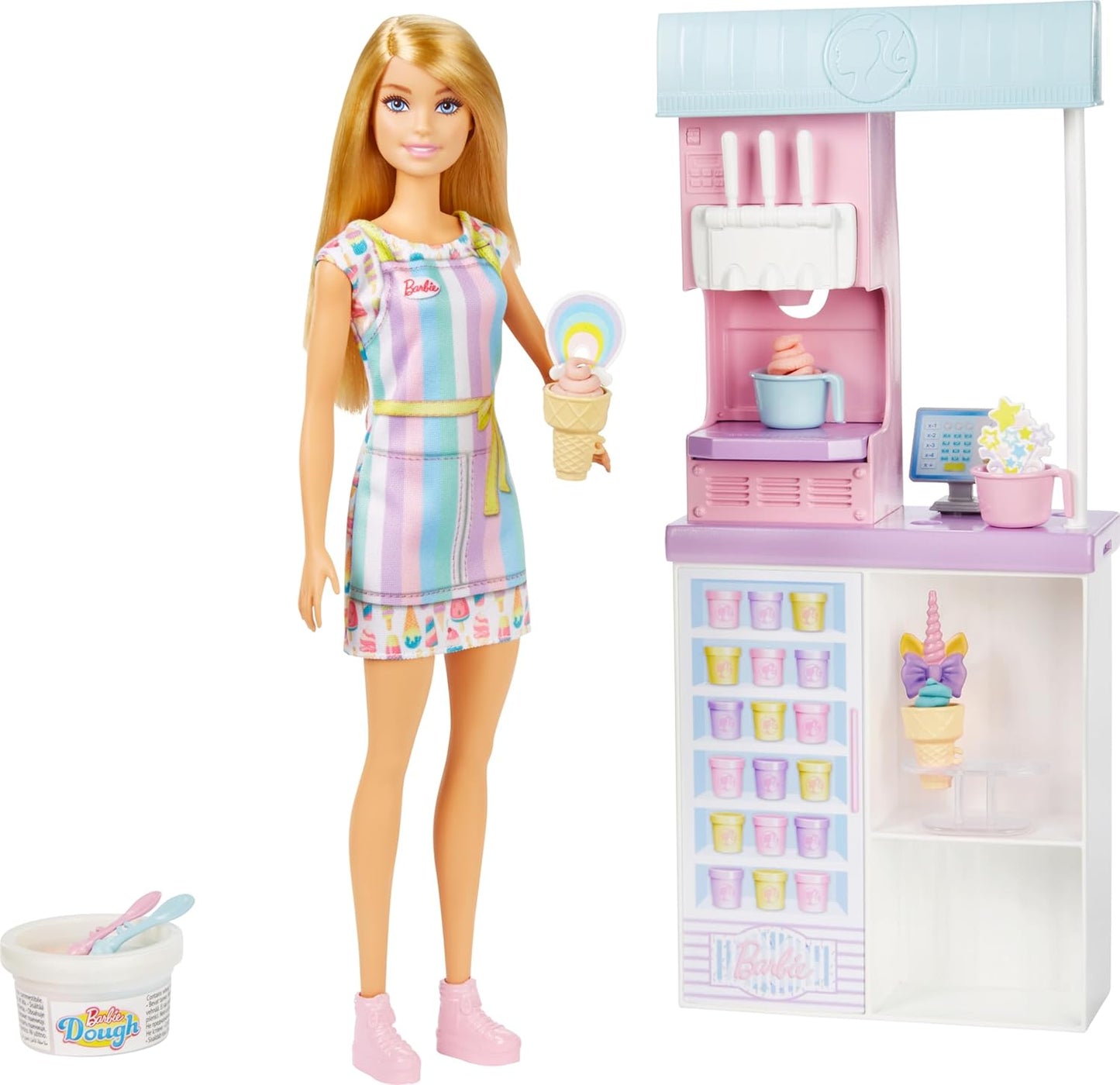 Barbie Ice Cream Shop with Blonde Doll