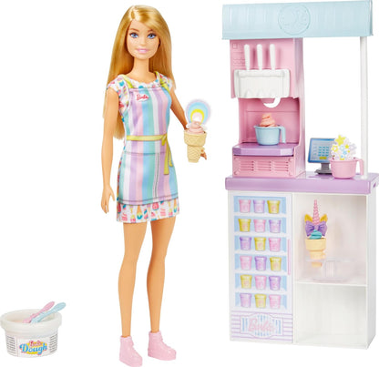 Barbie Ice Cream Shop with Blonde Doll