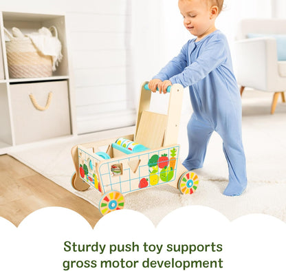 Wooden Shape Sorting Grocery Cart