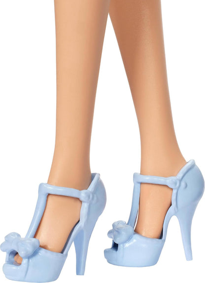 Barbie Fashionista #237 Blue Bow Dress, Blonde Wavy Hair