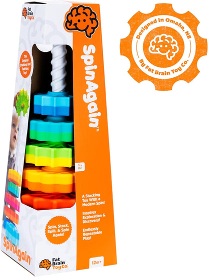 Fat Brain Toys SpinAgain, Baby Stacking & Spinning Toys
