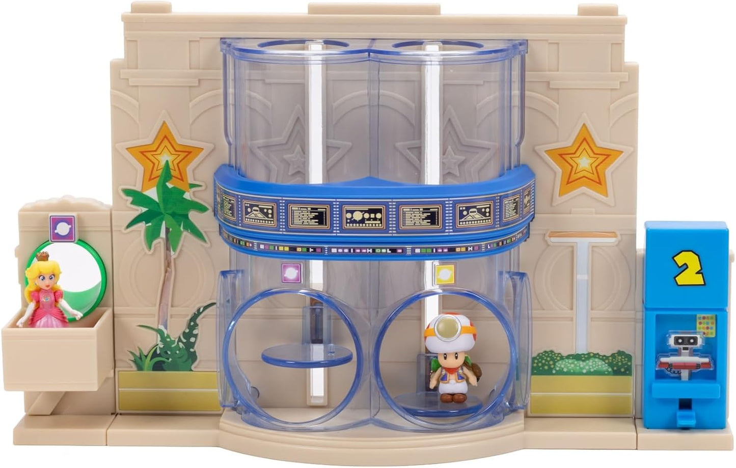 The Super Mario Galaxy Movie – Gateway Galaxy Diorama Playset with 1.5 Inch Princes Peach and Exclusive Captain Toad Mini Action Figures, Spring Star Launcher Feature