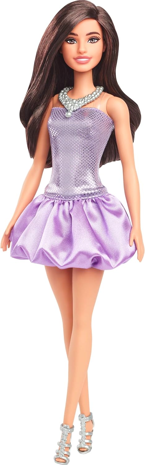 Barbie Fashionista  #234 Sequined Purple Dress with Brown Hair