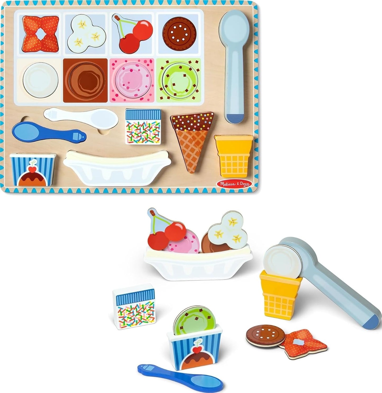 Wooden Magnetic Ice Cream Puzzle & Play Set