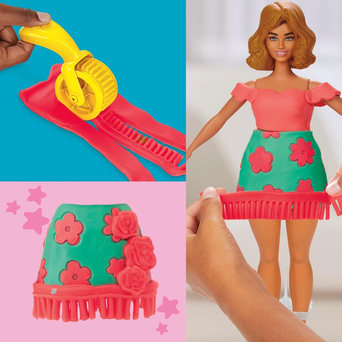 Barbie Play-Doh Designer Dolls Florals & Fringe