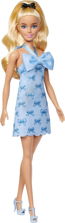 Barbie Fashionista #237 Blue Bow Dress, Blonde Wavy Hair