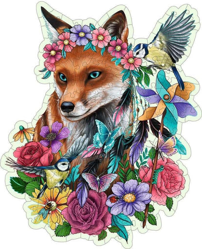 WOOD: Colorful Fox 150 pc Shape