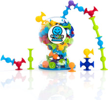 Fat Brain Toys Squigz Deluxe Set - 50-Piece Suction Construction Toys, Suction Bath Toys, Sensory Toys