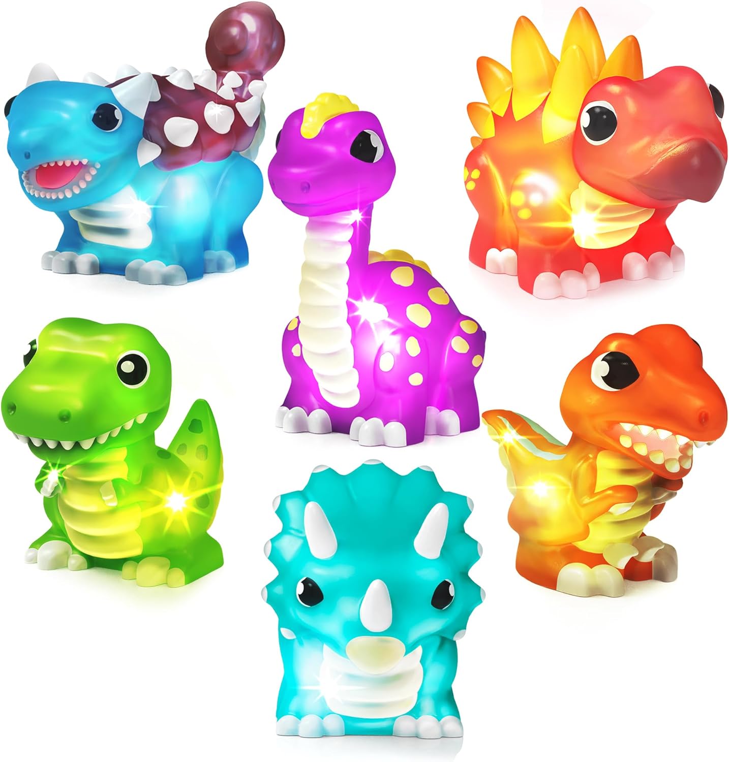 Tub Works® Dinos Dinosaur Light Up Bath Toys, 6pk