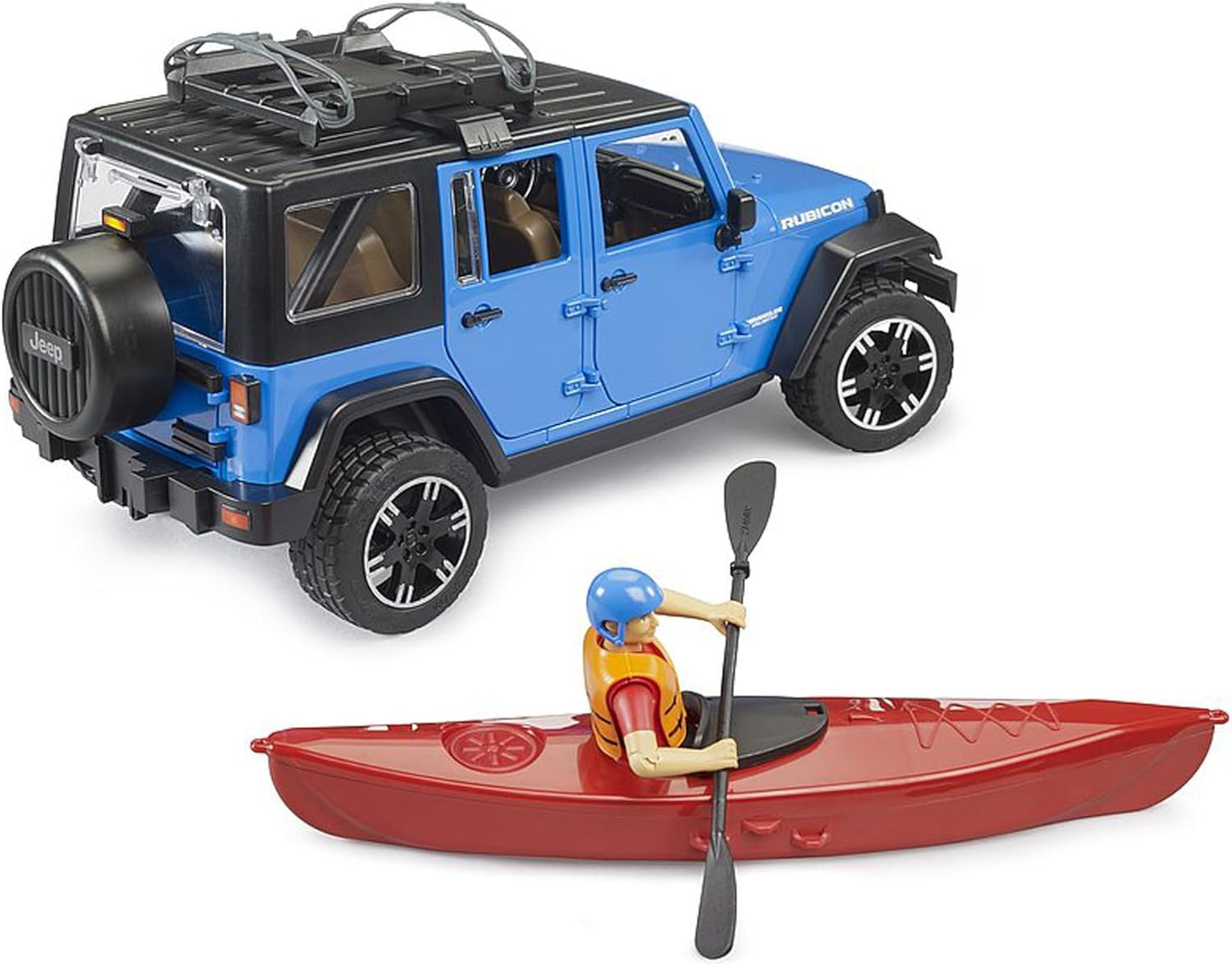 Bruder 02529 Jeep Wrangler Rubicon w/ Kayak and Kayaker 18.10.10