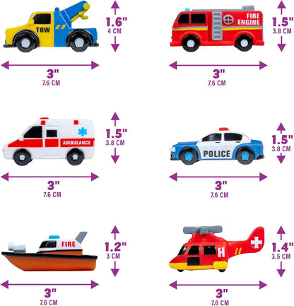 Tub Works® Emergency Cars Light Up Bath Toys, 6pk