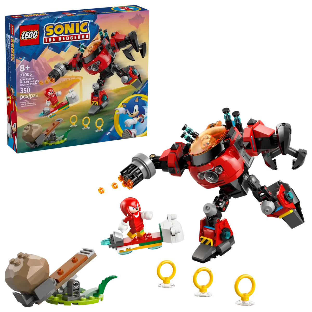 LEGO® Sonic the Hedgehog™ Knuckles vs. Dr. Eggman Egg Crusher Mech (77005)