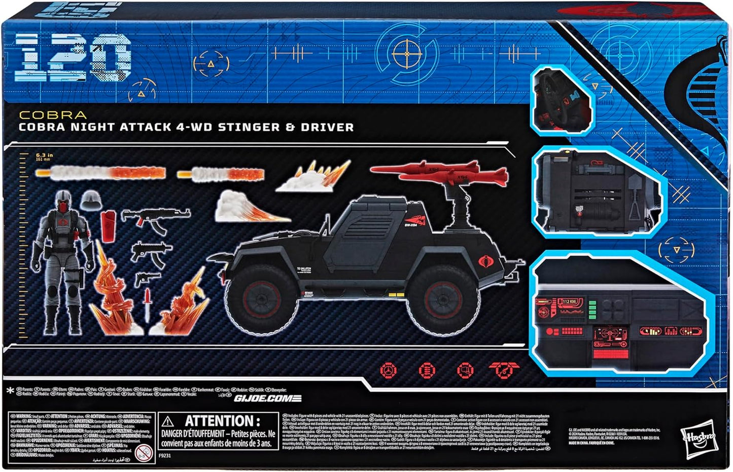 GI Joe Classified Cobra Night Attack 4-WD Stinger Vehicle with Driver (F9231)