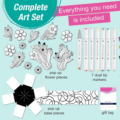 Pop Up Coloring Wildflower Bunch