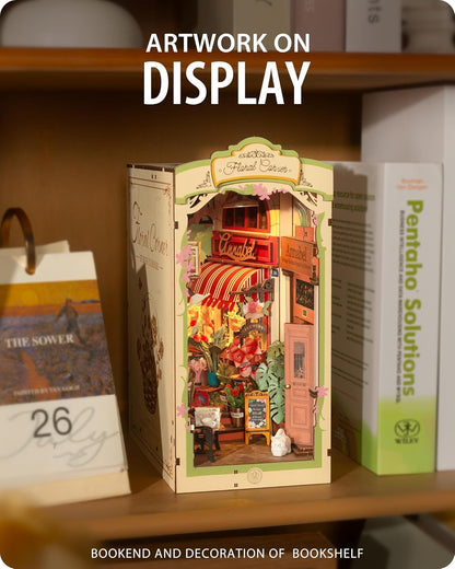DIY Miniature House Book Nook Kit: Floral Corner