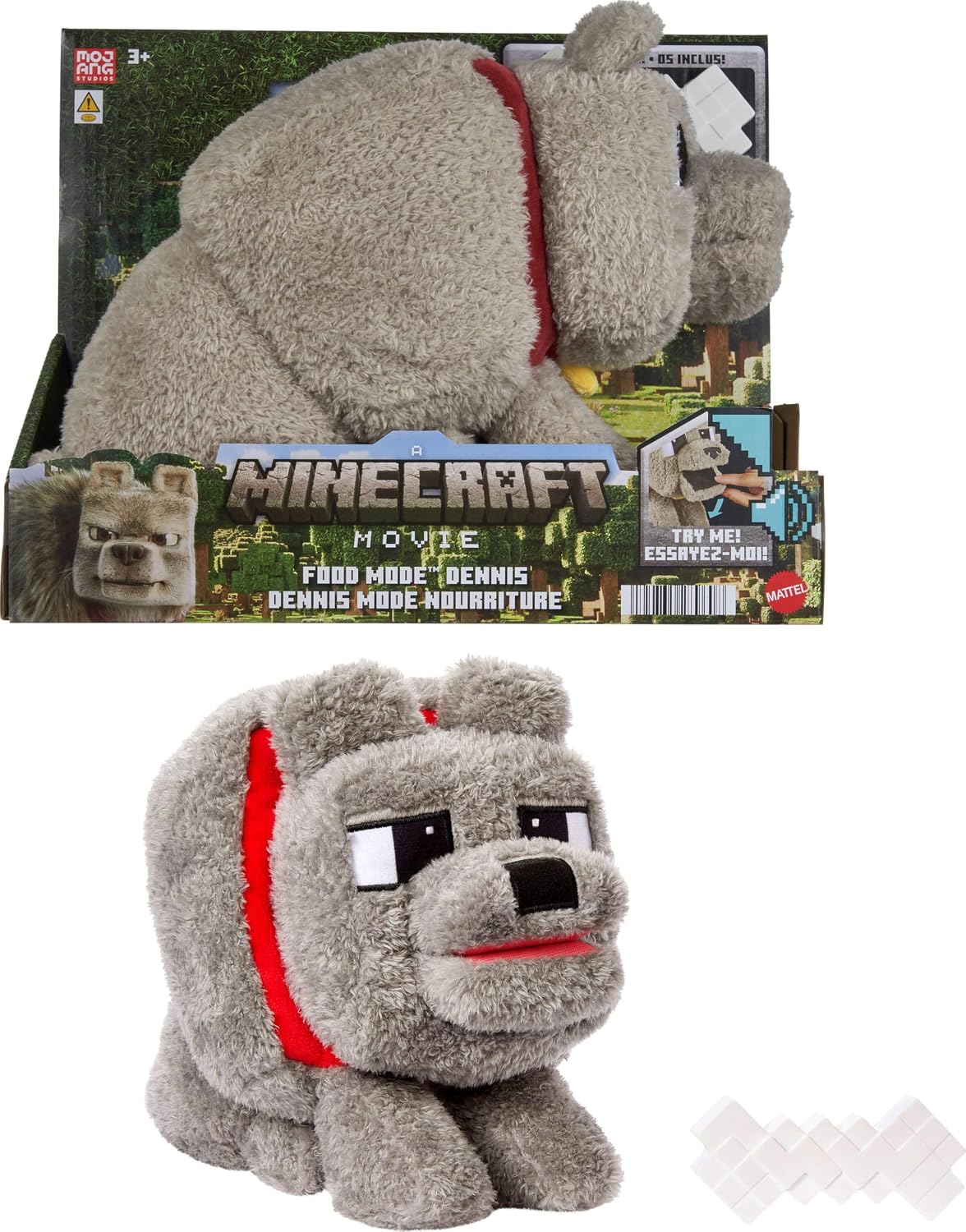 Minecraft Feature Plush - Wolf (Food Mode - Dennis)