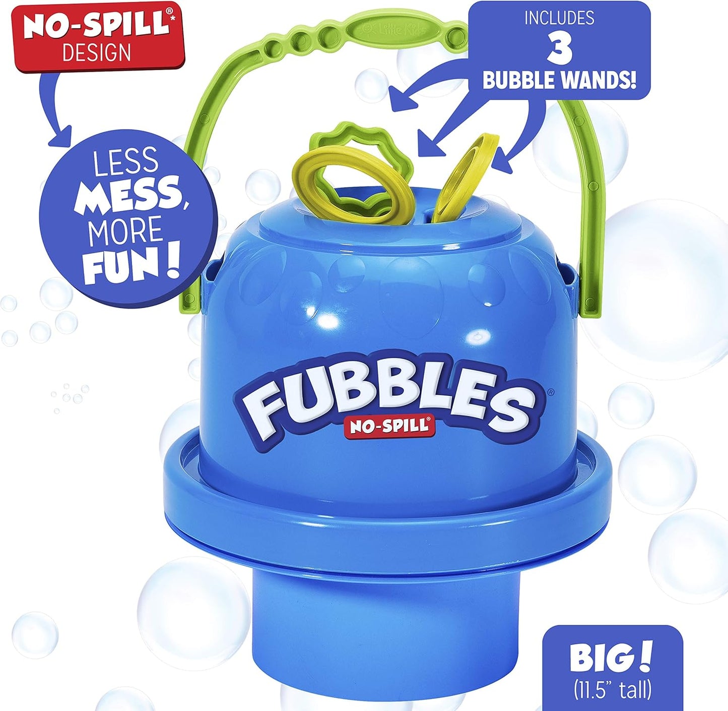 Fubbles No-Spill Big Bubble Bucket with Bubble Solution